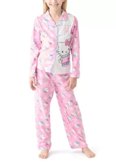 Girls 4-10 Hello Kitty Coat Pajama Set