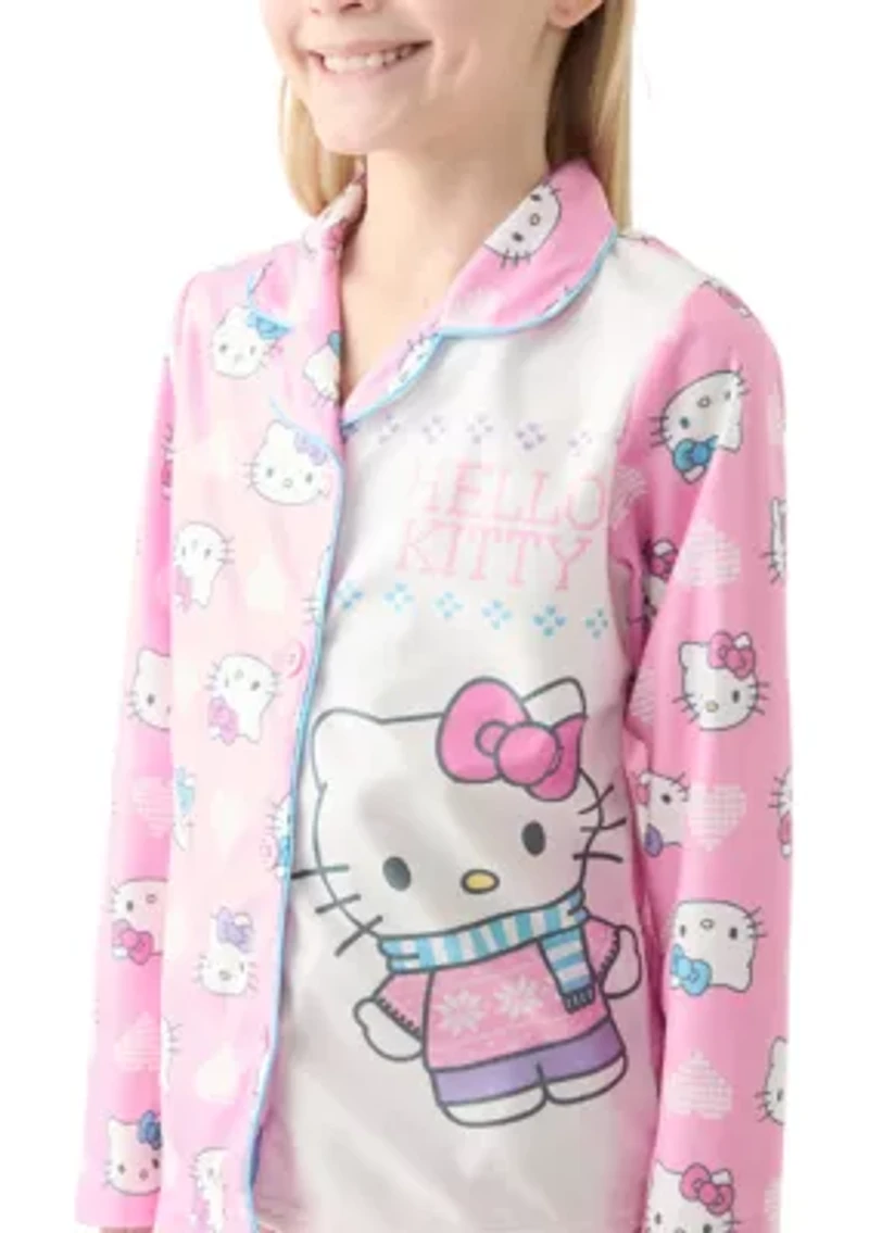 Girls 4-10 Hello Kitty Coat Pajama Set