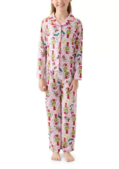 Girls 4-6x Pink Grinch Pajama Set