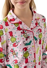 Girls 4-6x Pink Grinch Pajama Set