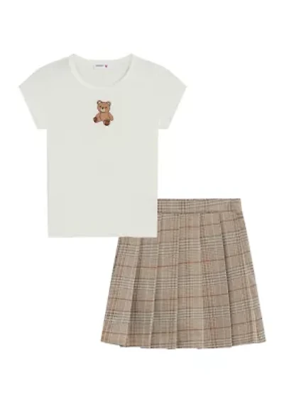 Girls 7-16 Plaid Skirt Set