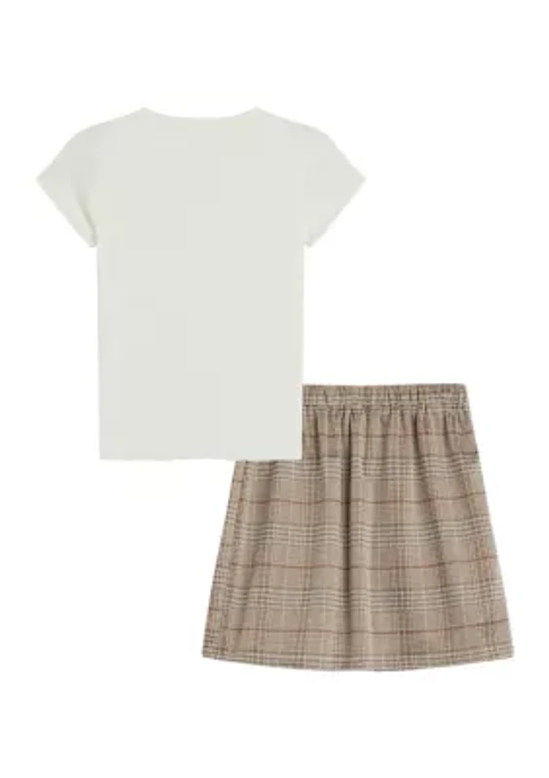 Girls 7-16 Plaid Skirt Set