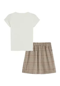Girls 7-16 Plaid Skirt Set
