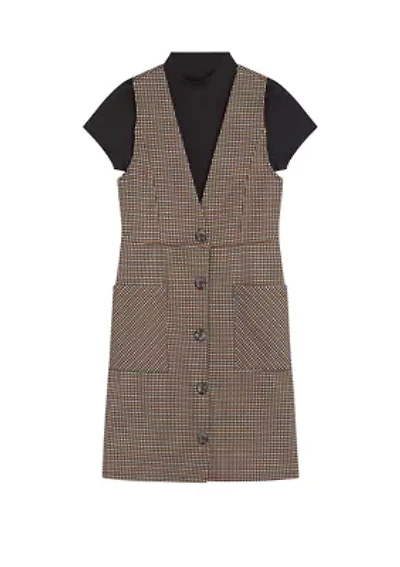 Girls 7-16 Plaid Bodysuit and Jumper Dress Set