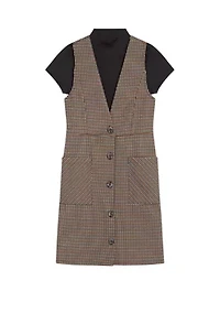 Girls 7-16 Plaid Bodysuit and Jumper Dress Set