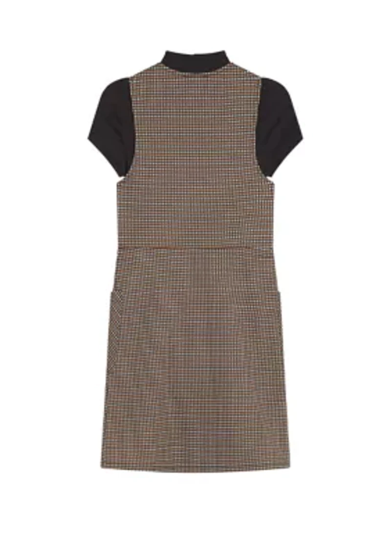 Girls 7-16 Plaid Bodysuit and Jumper Dress Set