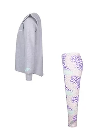 Girls 4-6x Leopard Printed Sweatshirt and Leggings Set