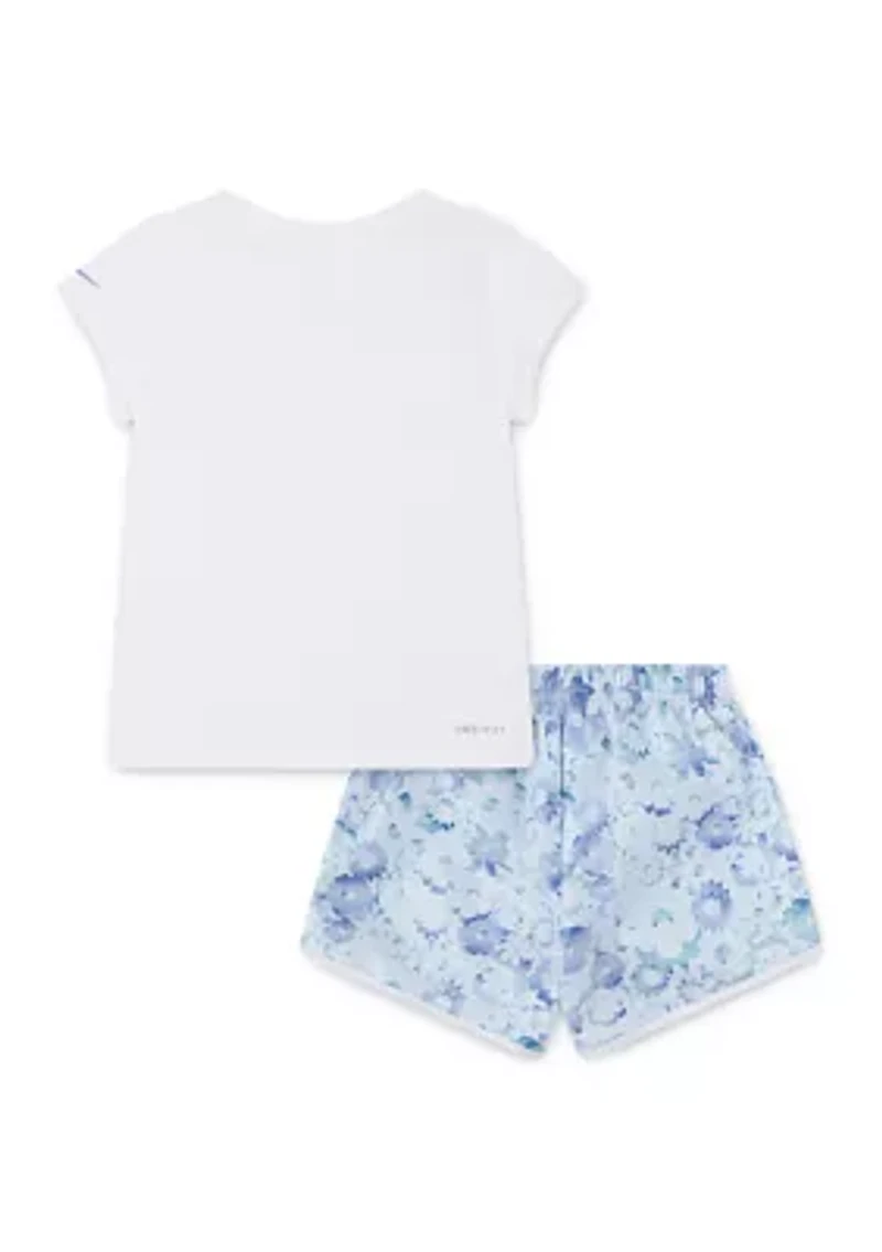 Girls 4-6x Graphic T-Shirt and Floral Printed Shorts Set