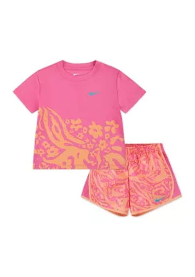 Girls 4-6x Allover Print DriFit Shorts Set