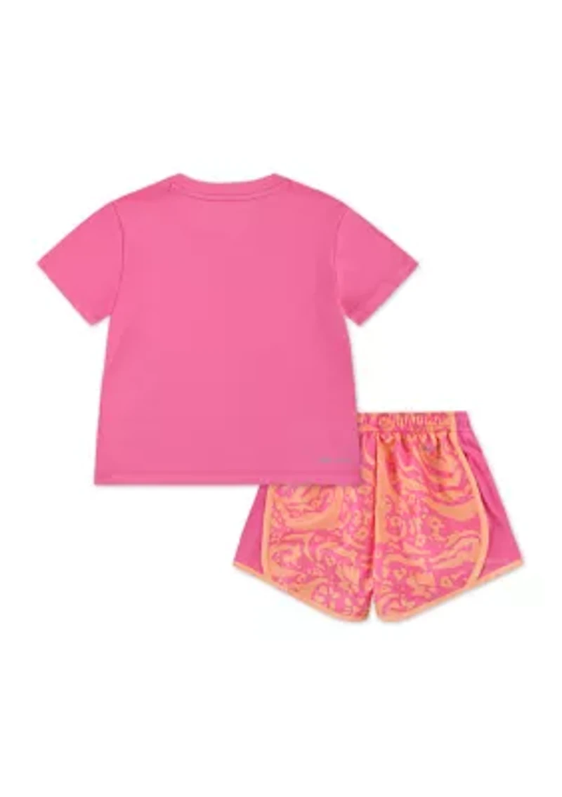 Girls 4-6x Allover Print DriFit Shorts Set
