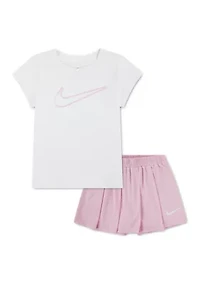 Girls 4-6x Swoosh T-Shirt and Pleated Skort Set