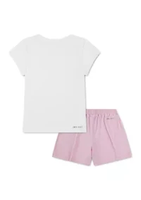 Girls 4-6x Swoosh T-Shirt and Pleated Skort Set