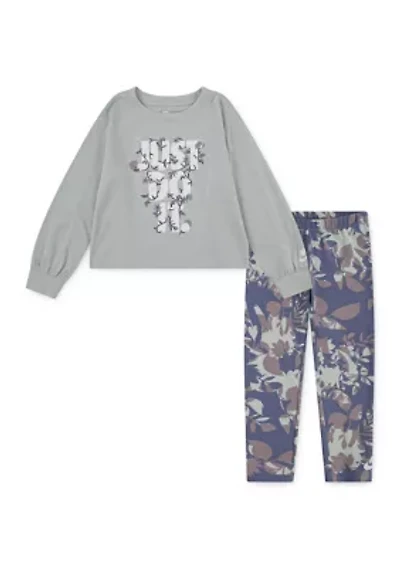 Girls 4-6x Graphic Sweatshirt and Printed Leggings Set