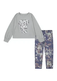 Girls 4-6x Graphic Sweatshirt and Printed Leggings Set