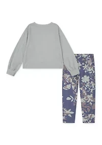 Girls 4-6x Graphic Sweatshirt and Printed Leggings Set