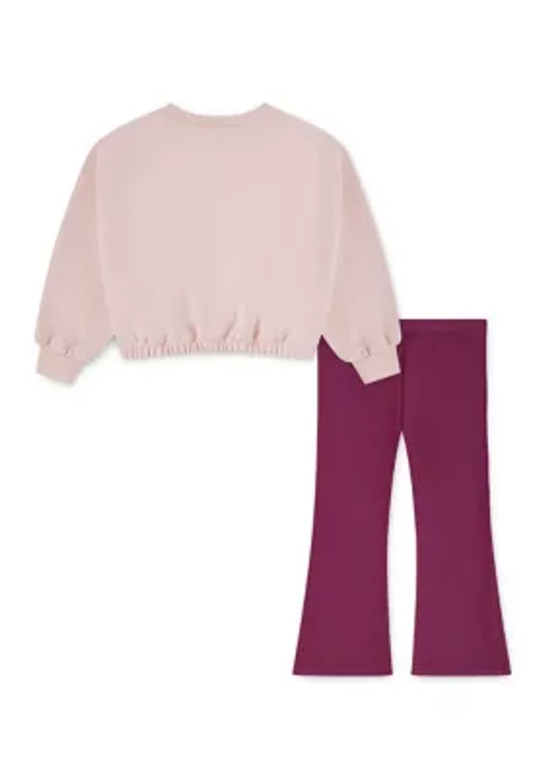 Girls 4-6x Modal Top and Ribbed Flare Pants
