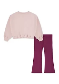 Girls 4-6x Modal Top and Ribbed Flare Pants