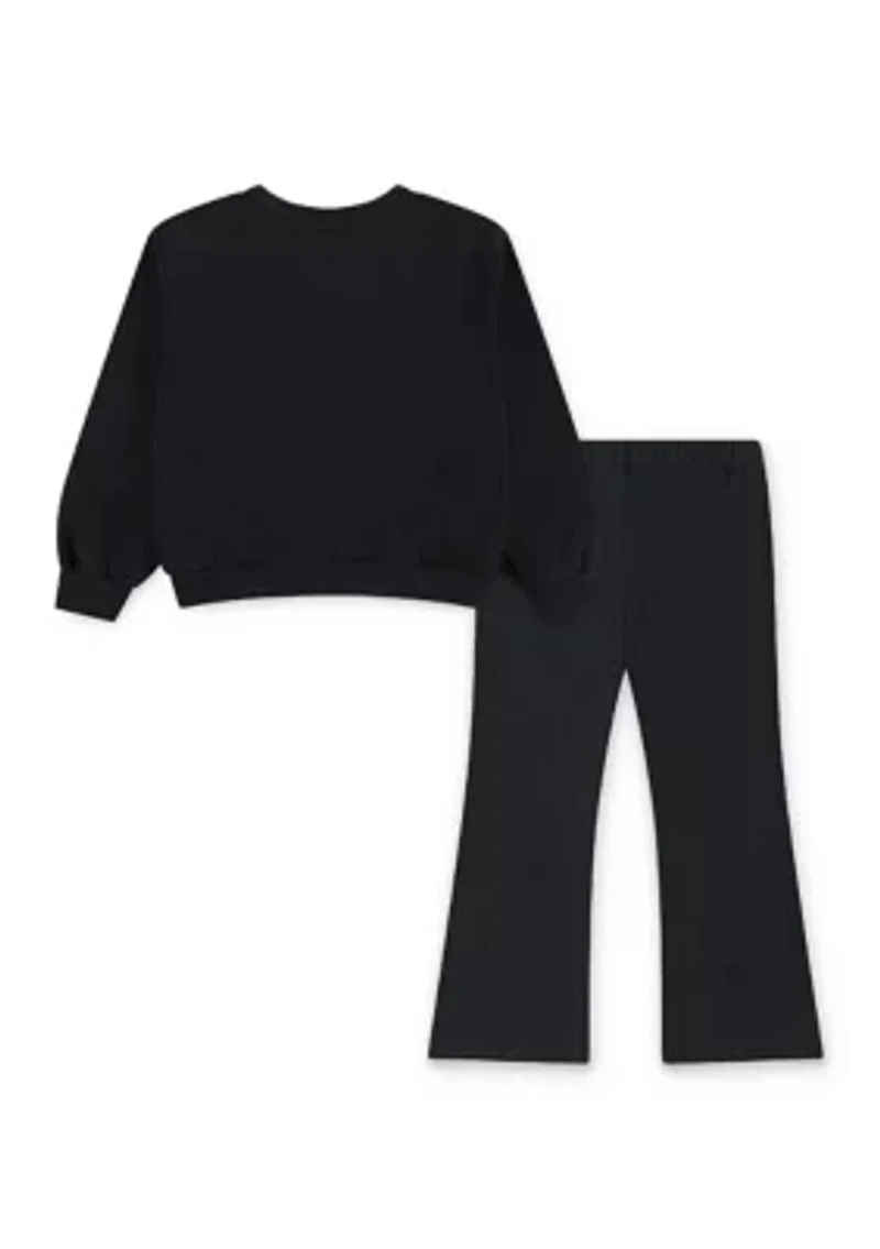 Girls 4-6x Animal Logo Graphic Sweatshirt and Flare Legging Set