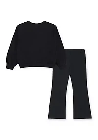 Girls 4-6x Animal Logo Graphic Sweatshirt and Flare Legging Set