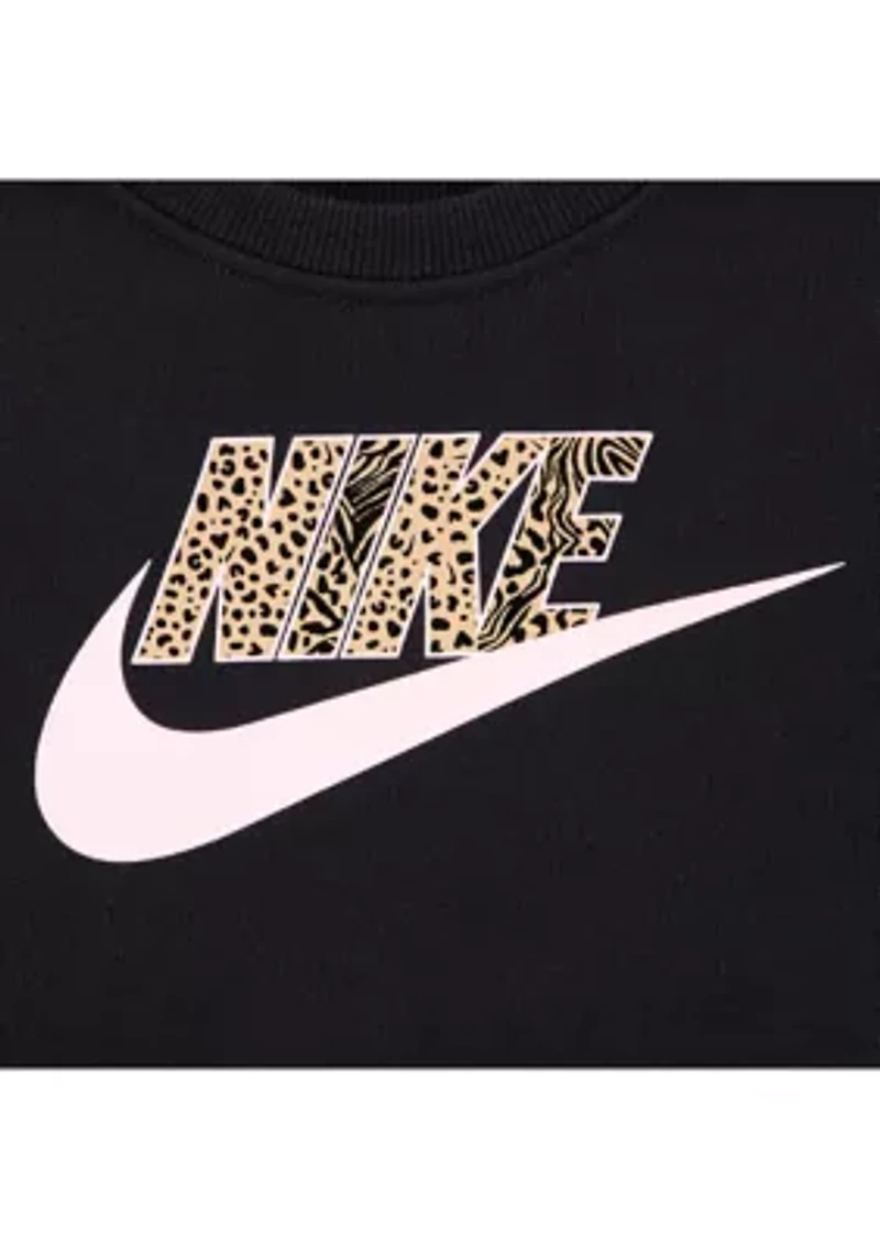 Girls 4-6x Animal Logo Graphic Sweatshirt and Flare Legging Set