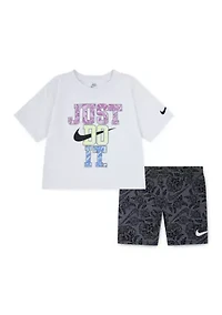 Girls 4-6x Just Do It Lace Shirt and Shorts Set