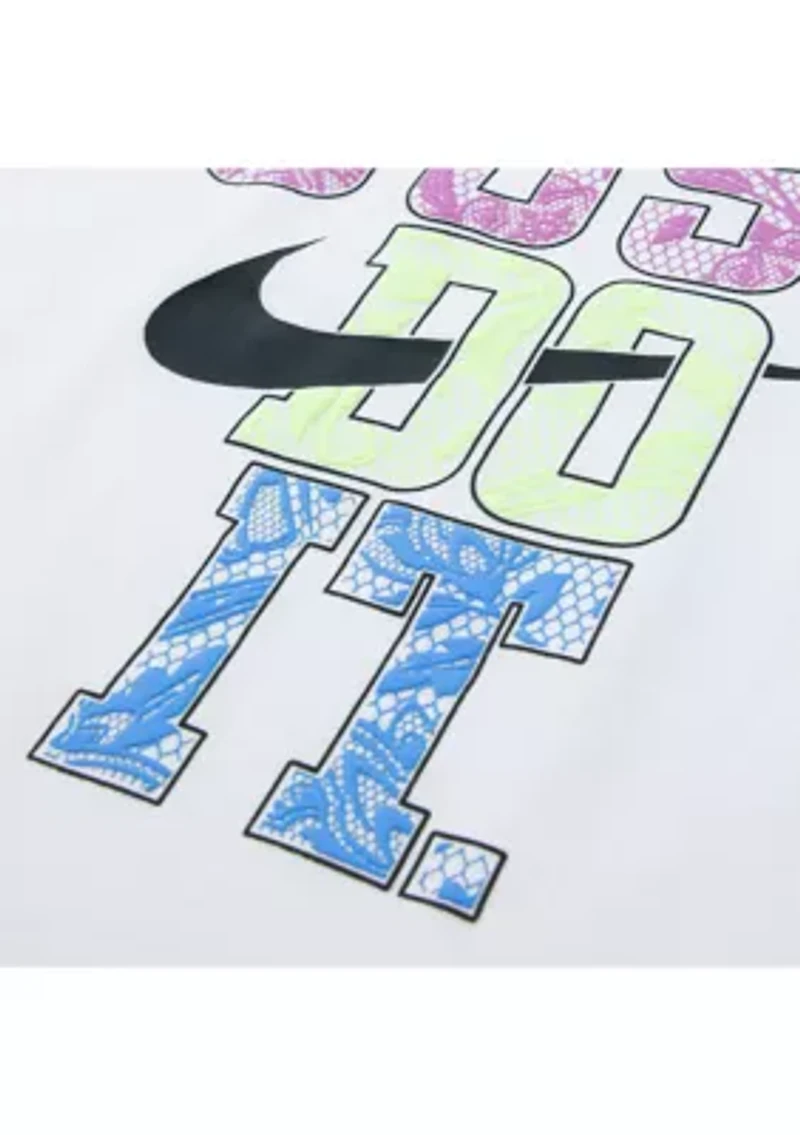 Girls 4-6x Just Do It Lace Shirt and Shorts Set