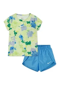 Girls 4-6 Floral T-Shirt and Dry Fit Shorts