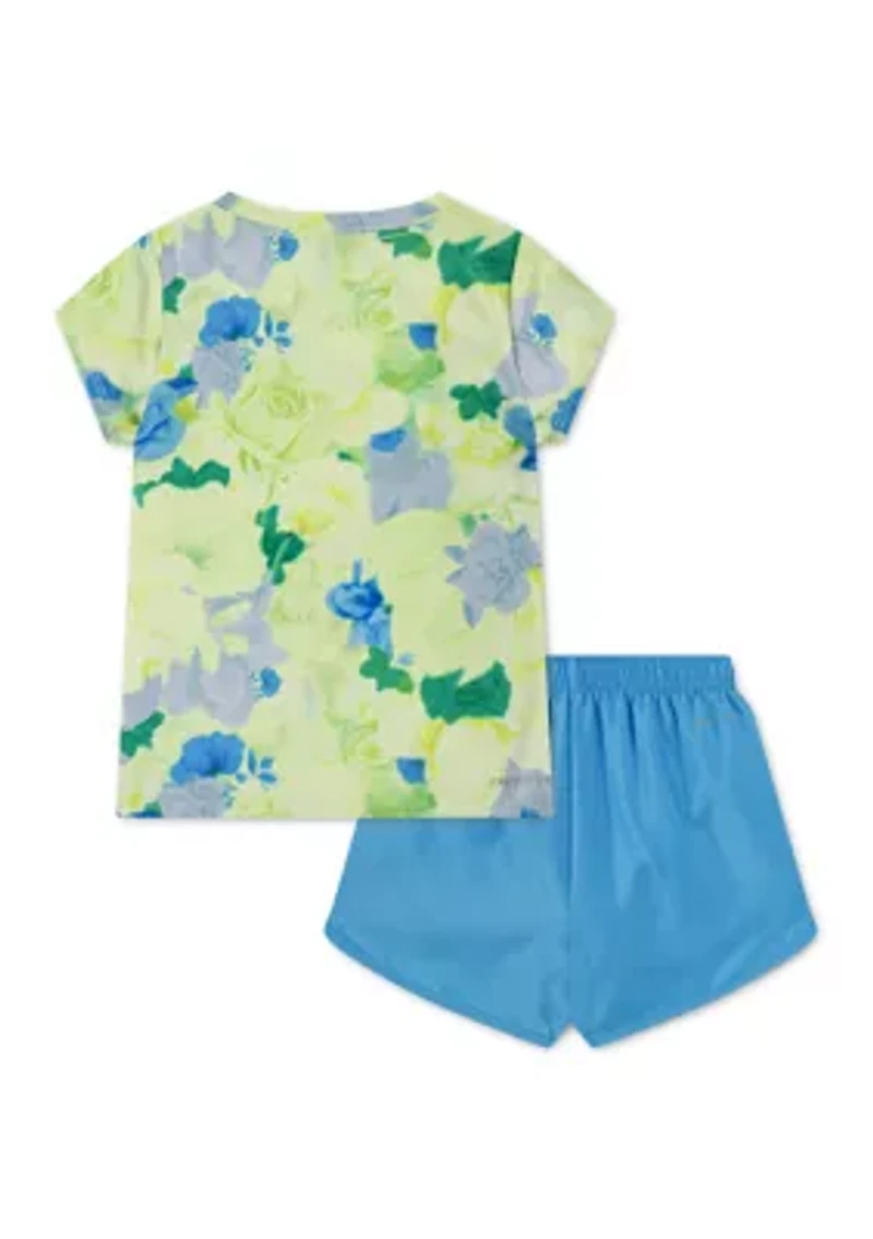 Girls 4-6 Floral T-Shirt and Dry Fit Shorts