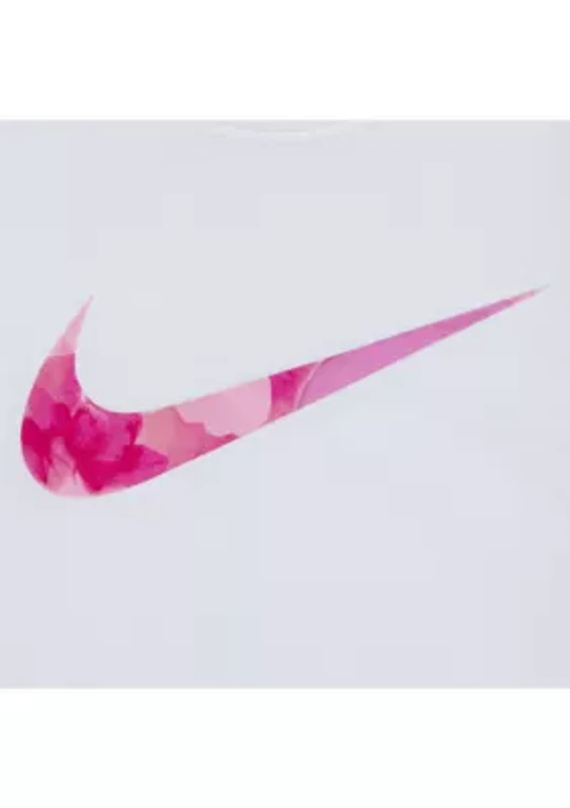 Girls 4-6x Swoosh Graphic Shirt and Mesh Shorts Set