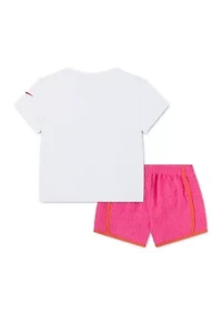Girls 4-6 Flower Hem Shirt & Shorts Set