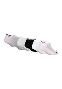 Girls Jordan No Show Socks - 6 Pack