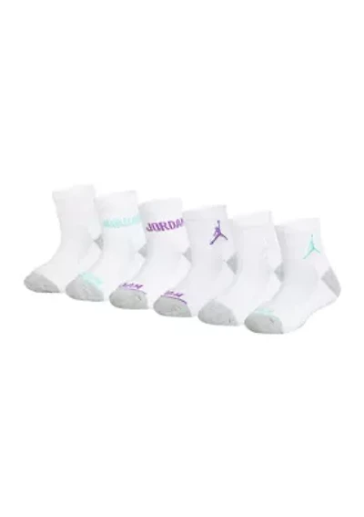 Girls Jordan Legend Ankle Socks - 6 Pack