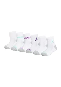 Girls Jordan Legend Ankle Socks - 6 Pack