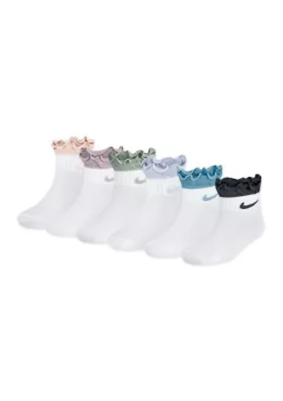 Girls 6-Pack Ruffle Ankle Socks
