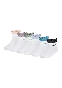 Girls 6-Pack Ruffle Ankle Socks