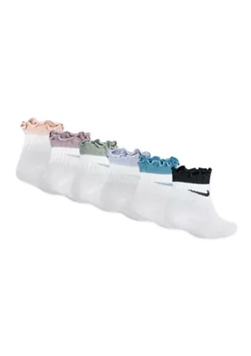 Girls 6-Pack Ruffle Ankle Socks