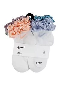 Girls 6-Pack Ruffle Ankle Socks