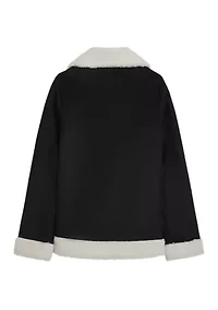 Girls 7-16 Faux Suede Moto Jacket