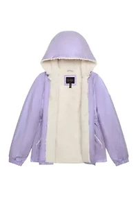 Girls 7-16 Holographic Foil Midweight Puffer Coat
