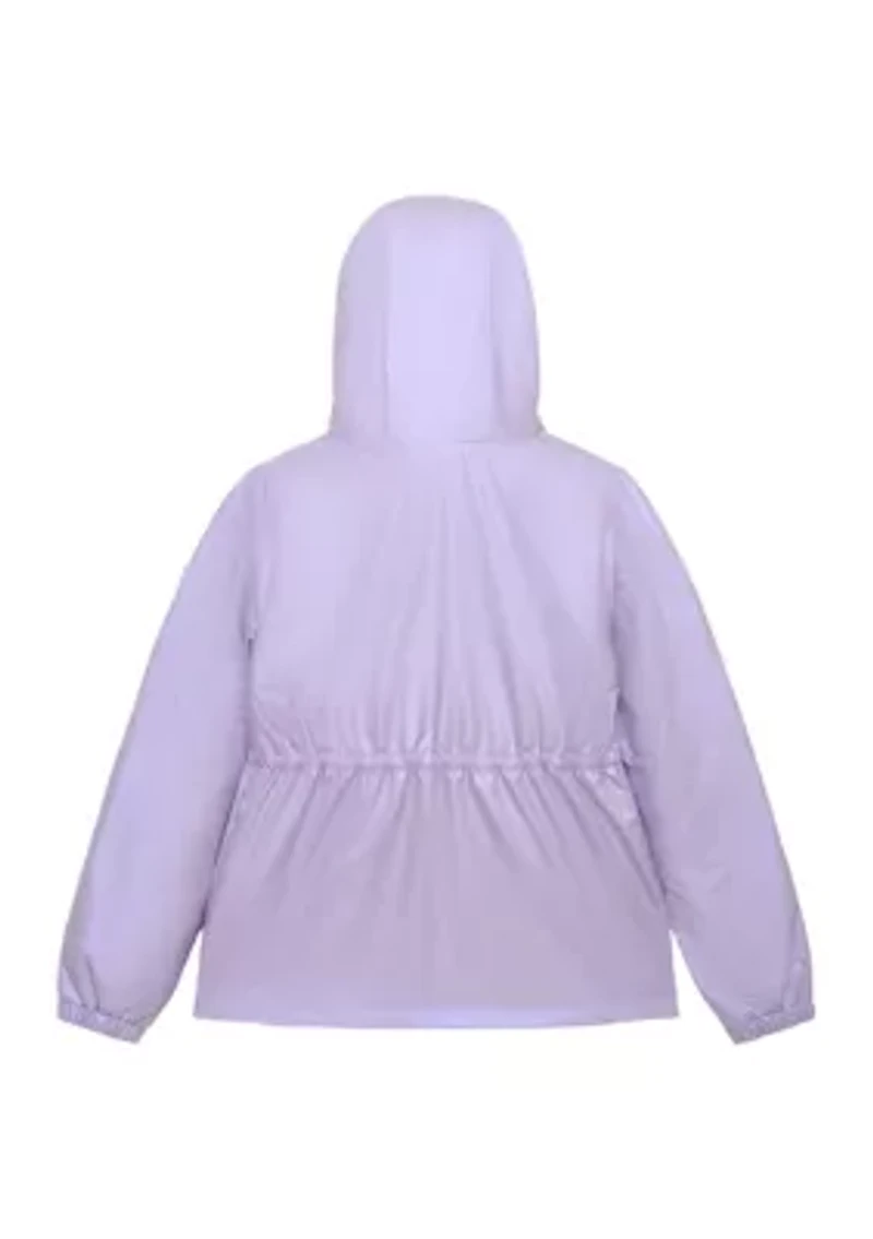 Girls 7-16 Holographic Foil Midweight Puffer Coat