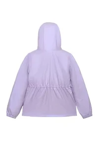 Girls 7-16 Holographic Foil Midweight Puffer Coat