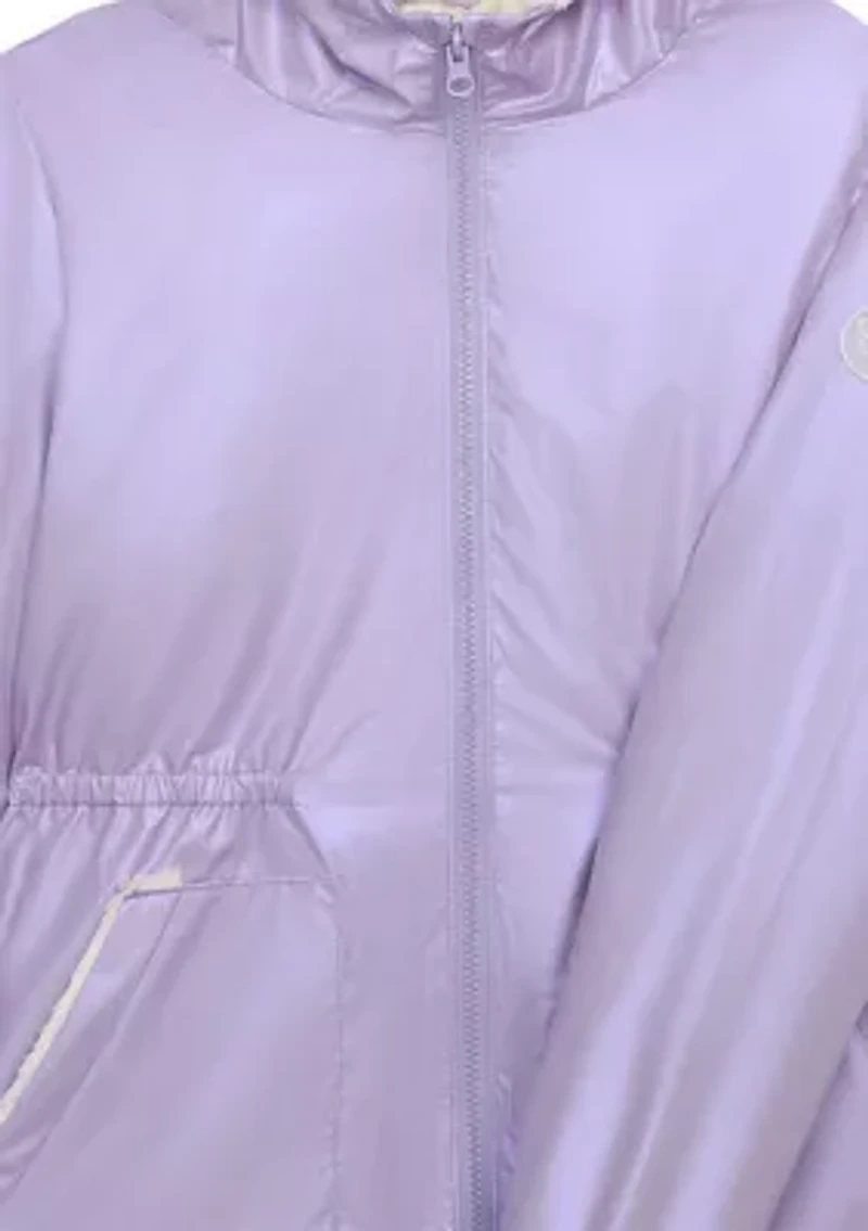 Girls 7-16 Holographic Foil Midweight Puffer Coat