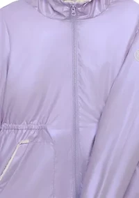 Girls 7-16 Holographic Foil Midweight Puffer Coat