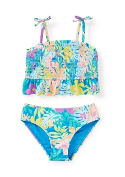 Girls 4-6x Bali Bliss Smocked 2-Piece Swimsuit