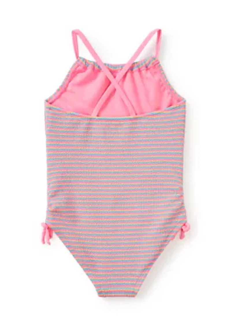 Toddler Girls Multi Stripe One-Piece Swimsuit