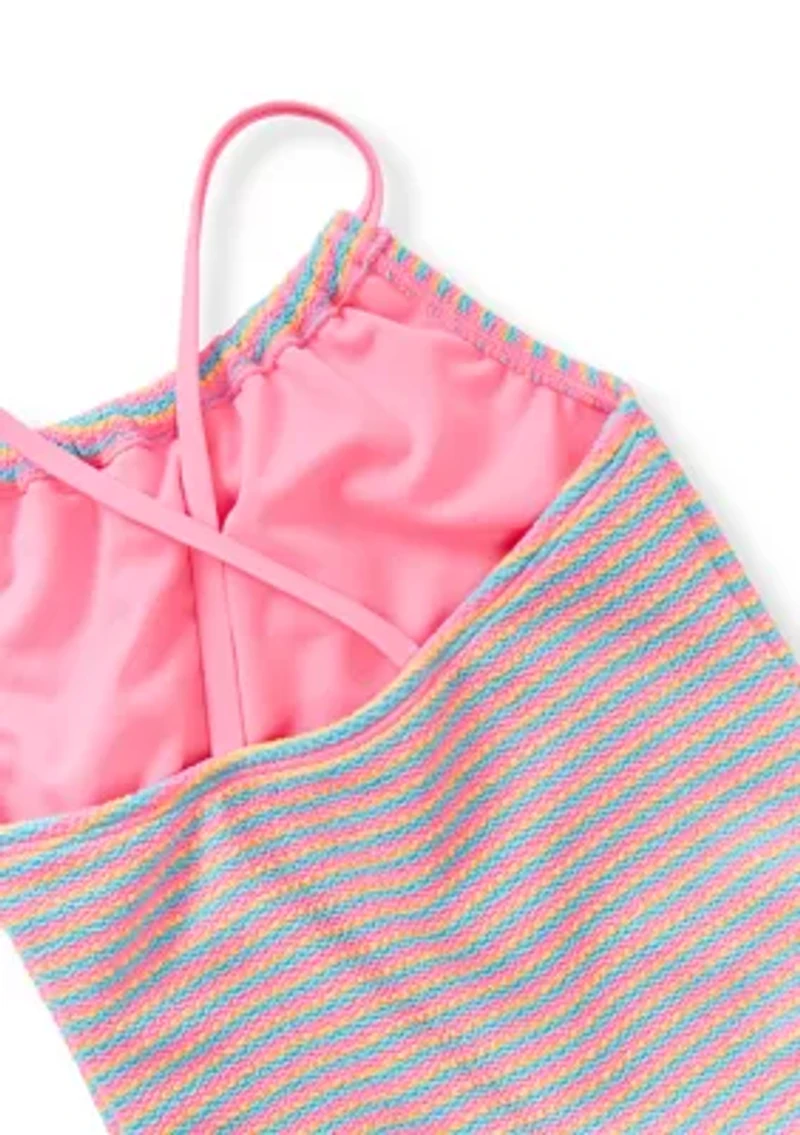 Toddler Girls Multi Stripe One-Piece Swimsuit