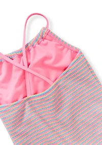 Toddler Girls Multi Stripe One-Piece Swimsuit