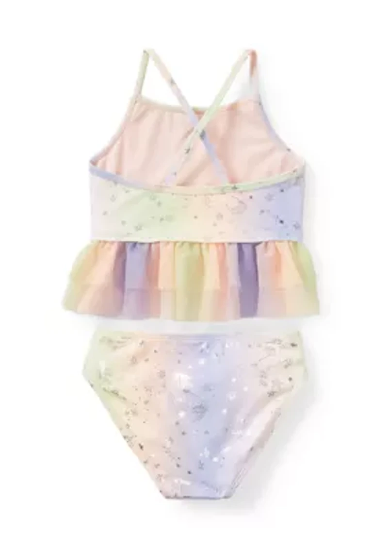 Girls 4-6x 2-Piece Unicorn Tutu Swimsuit