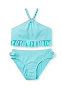 Girls 7-16 Jacquard 2-Piece Swimsuit