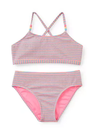 Girls 7-16 Multi Stripe 2-Piece Swimsuit